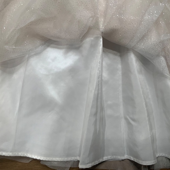 Sparkly Sequin Strapped Dress Cream and Silver - Picture 4 of 9